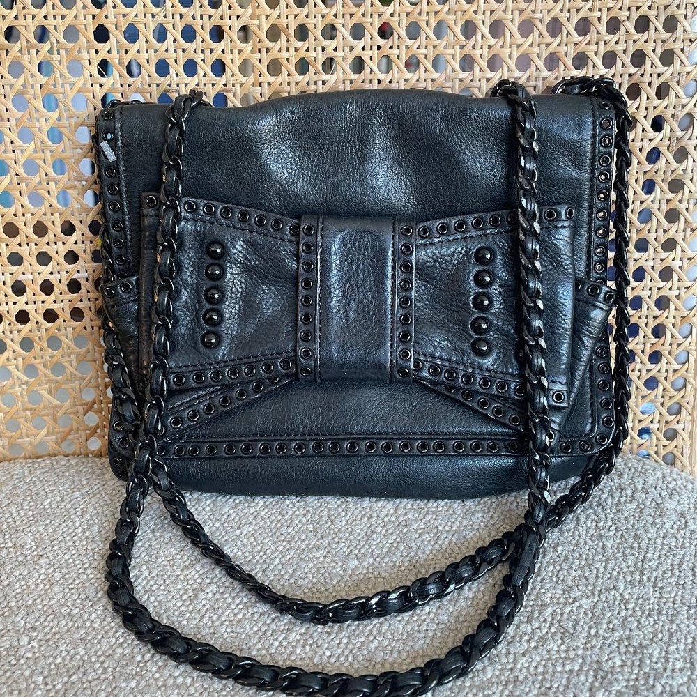Rebecca Minkoff Black Leather Studded Crossbody Bag